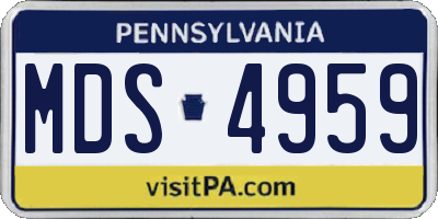 PA license plate MDS4959