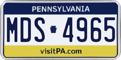 PA license plate MDS4965