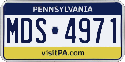 PA license plate MDS4971