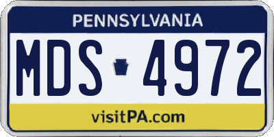 PA license plate MDS4972