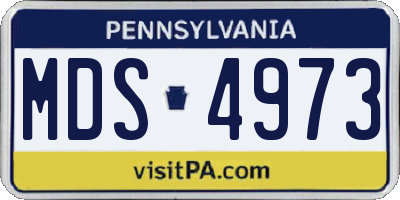 PA license plate MDS4973