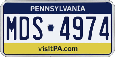 PA license plate MDS4974