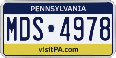 PA license plate MDS4978