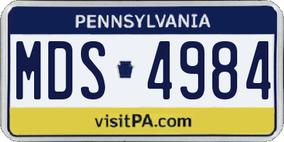 PA license plate MDS4984