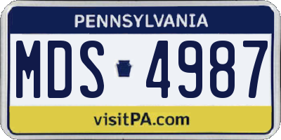 PA license plate MDS4987