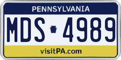 PA license plate MDS4989
