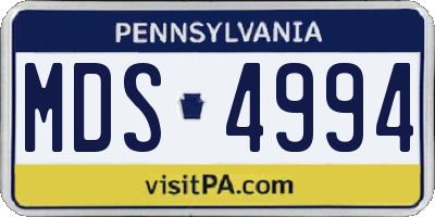 PA license plate MDS4994