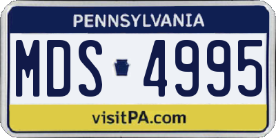 PA license plate MDS4995