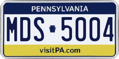 PA license plate MDS5004