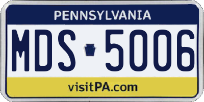 PA license plate MDS5006