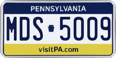 PA license plate MDS5009