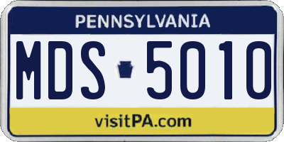 PA license plate MDS5010