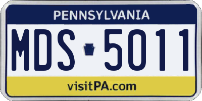 PA license plate MDS5011