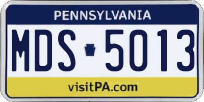 PA license plate MDS5013