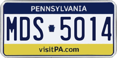 PA license plate MDS5014