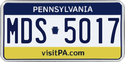 PA license plate MDS5017