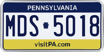 PA license plate MDS5018
