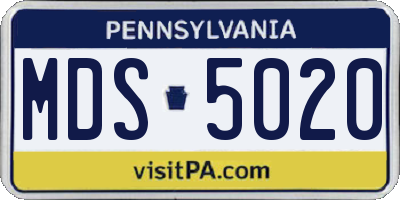 PA license plate MDS5020