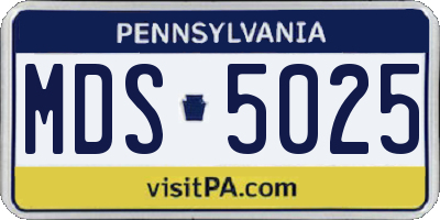 PA license plate MDS5025
