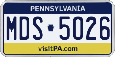 PA license plate MDS5026