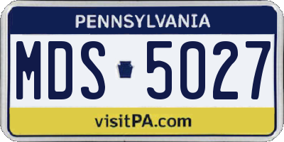 PA license plate MDS5027