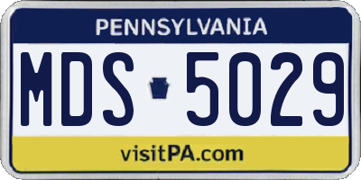 PA license plate MDS5029