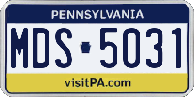 PA license plate MDS5031