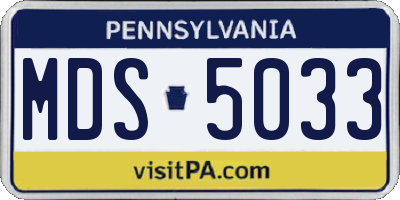 PA license plate MDS5033