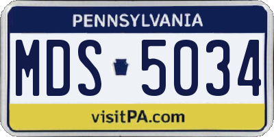 PA license plate MDS5034