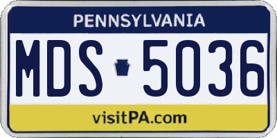 PA license plate MDS5036