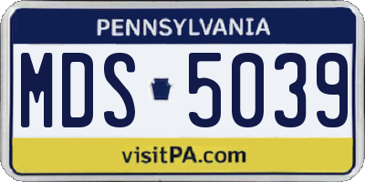 PA license plate MDS5039