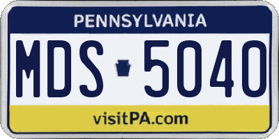 PA license plate MDS5040