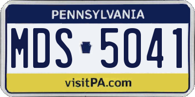 PA license plate MDS5041