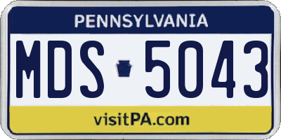 PA license plate MDS5043