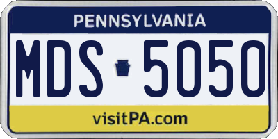 PA license plate MDS5050
