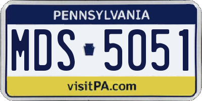 PA license plate MDS5051