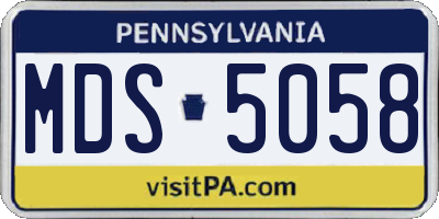PA license plate MDS5058