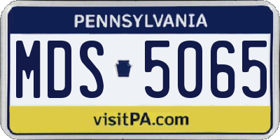 PA license plate MDS5065
