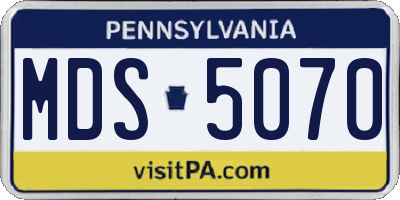 PA license plate MDS5070