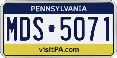 PA license plate MDS5071
