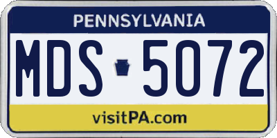 PA license plate MDS5072
