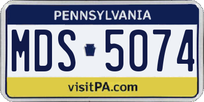 PA license plate MDS5074
