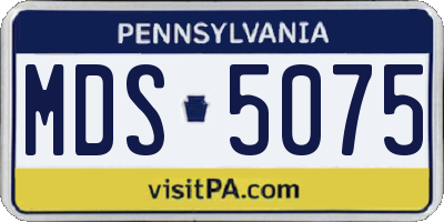 PA license plate MDS5075