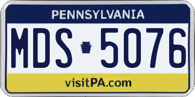 PA license plate MDS5076