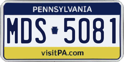 PA license plate MDS5081