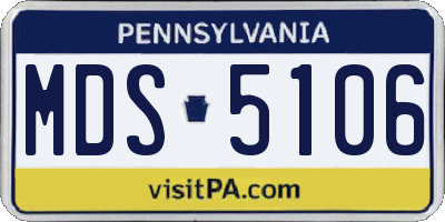 PA license plate MDS5106