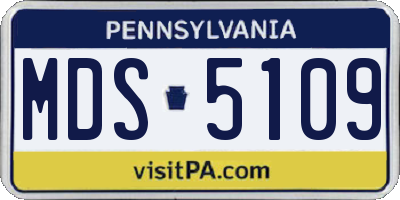 PA license plate MDS5109