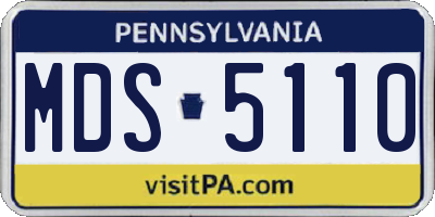 PA license plate MDS5110