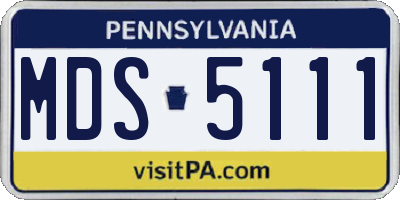 PA license plate MDS5111