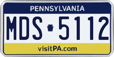 PA license plate MDS5112